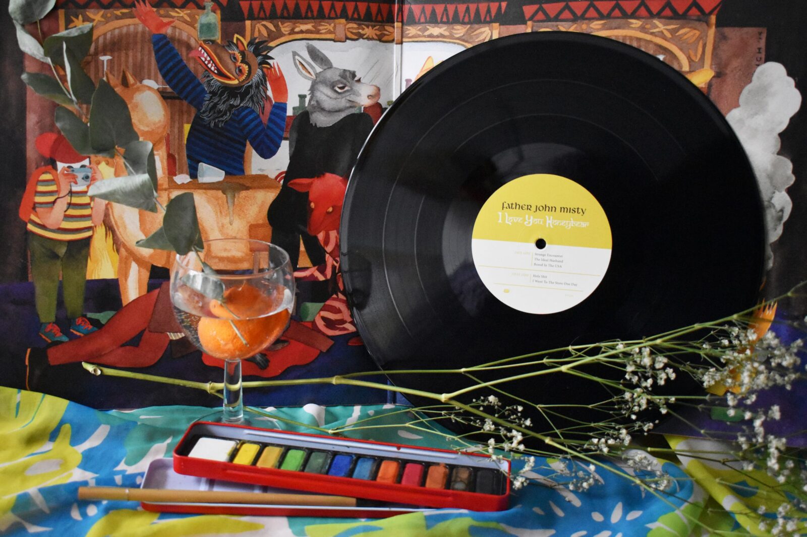 Drink & draw: Water-based media and music