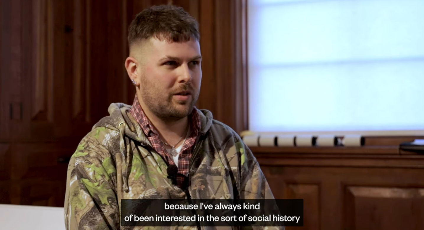 Andrew Black being interviewed