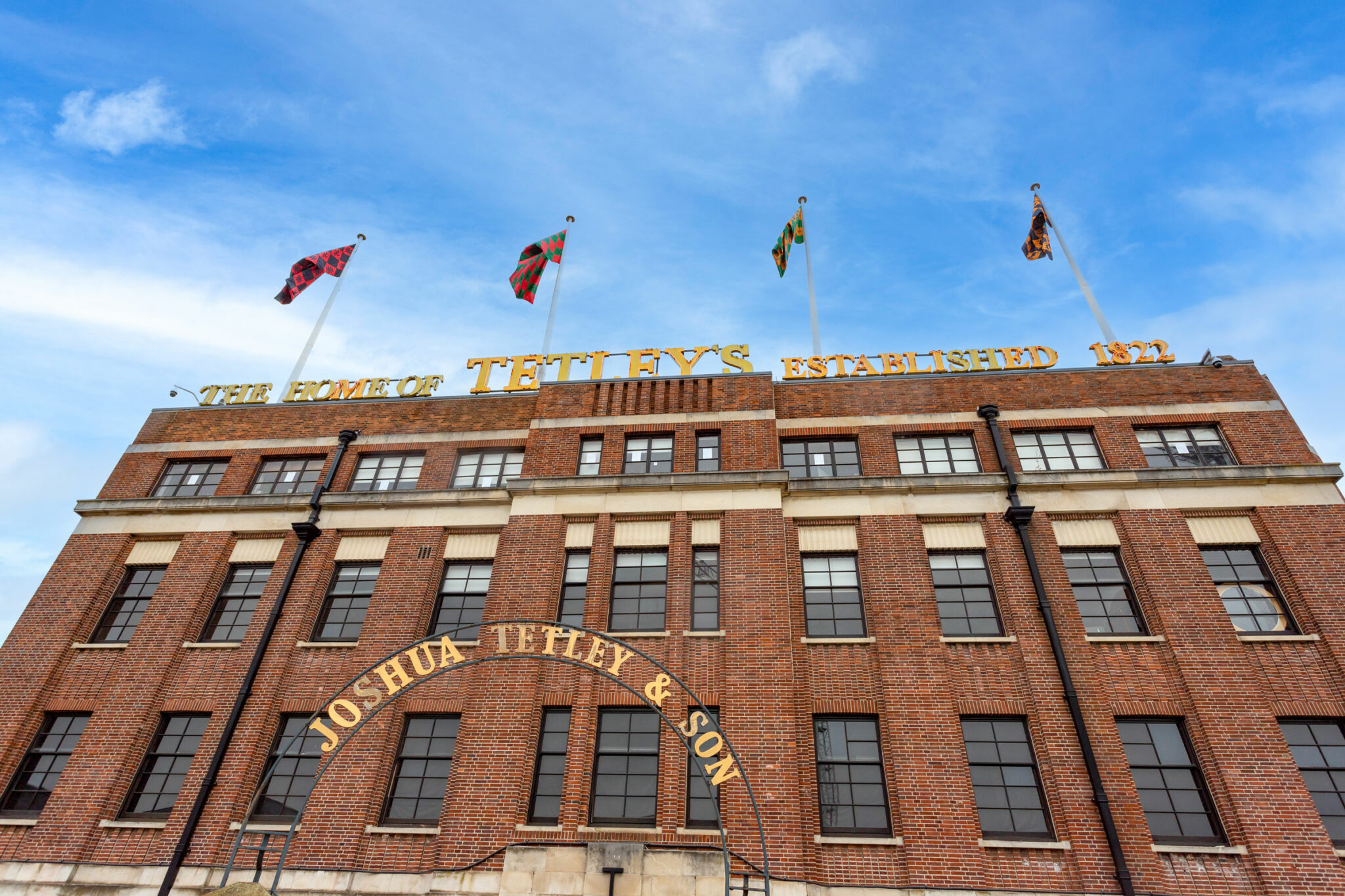 The Tetley building against a blue sky