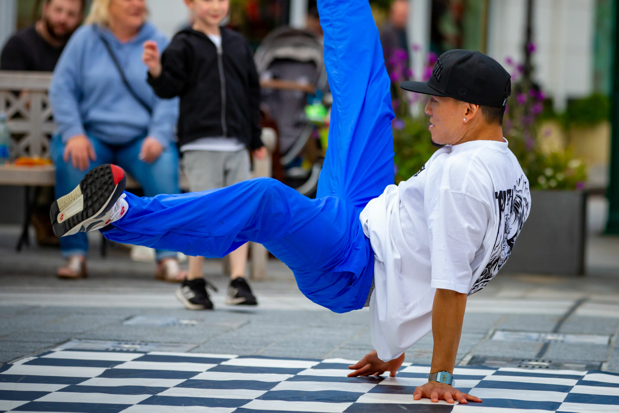 A person break dances