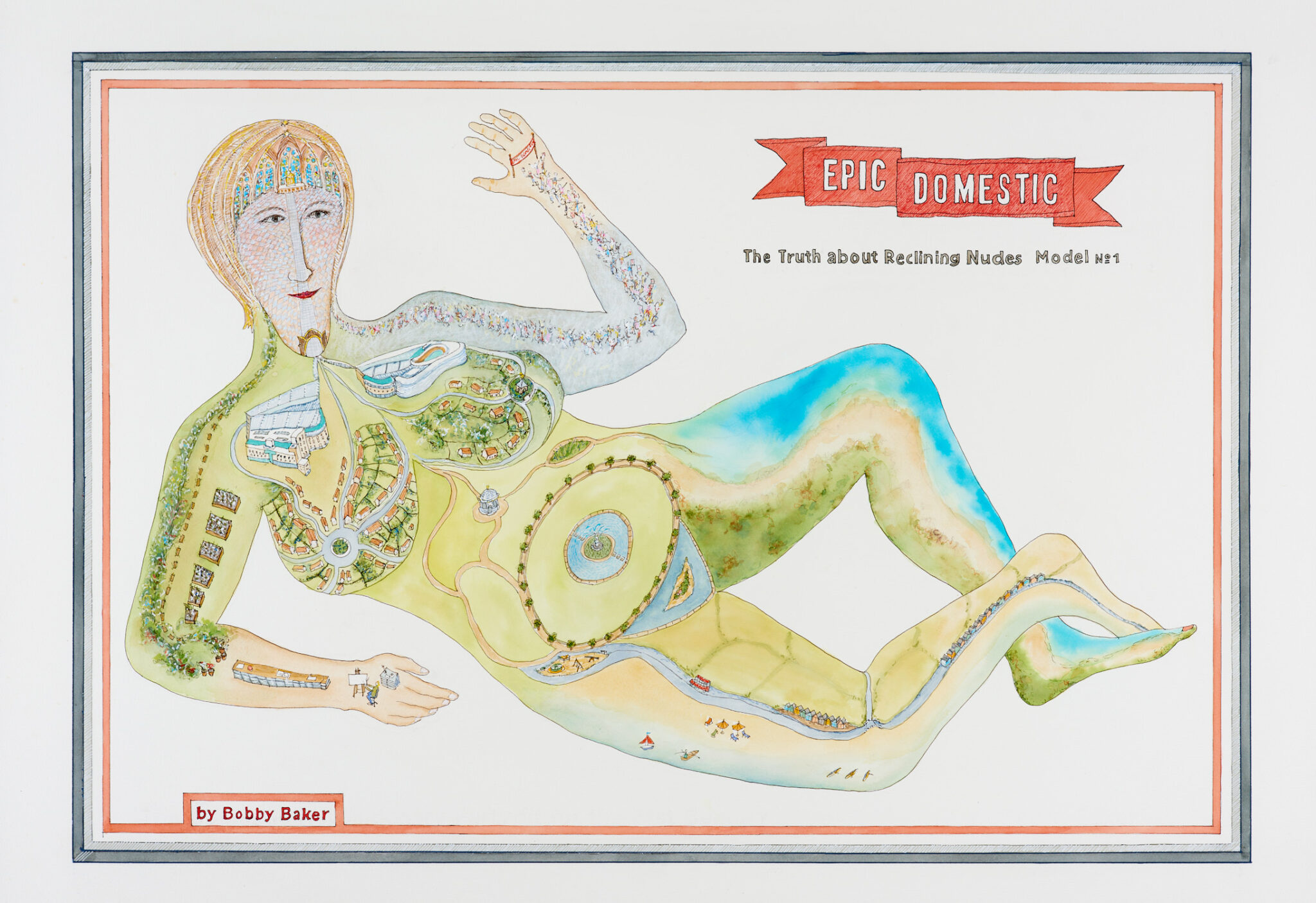 An illustration of a waving figure